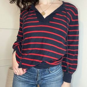 Loft striped tassel sweater